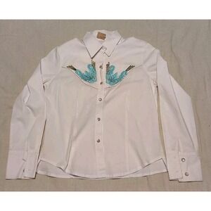 Vintage Brazil Roxx Women's Western Long Sleeve Button Up Shirt with‎ Medium